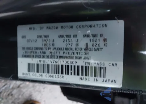 2012 Mazda Mazda3 I Touring from USA, damaged, VIN JM1BL1V76C1700809